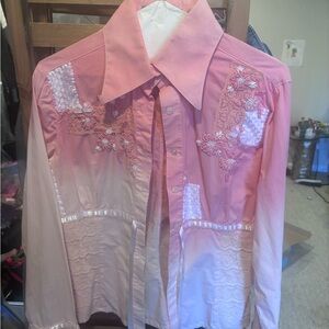 Ecko Unlimited Blush Embroidered Blouse